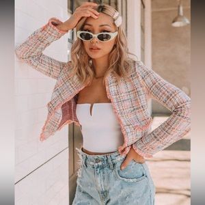 BB Dakota tweed cropped blazer jacket Steve Madden